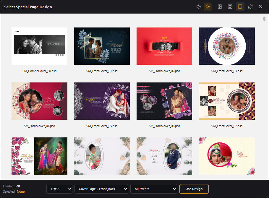 Special page design gallery — light