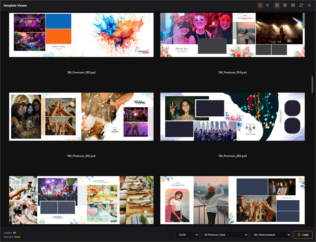 Album template gallery