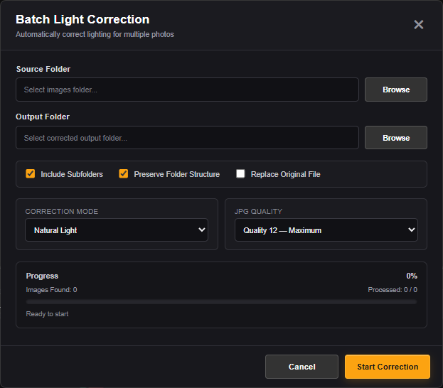Batch Light Correction